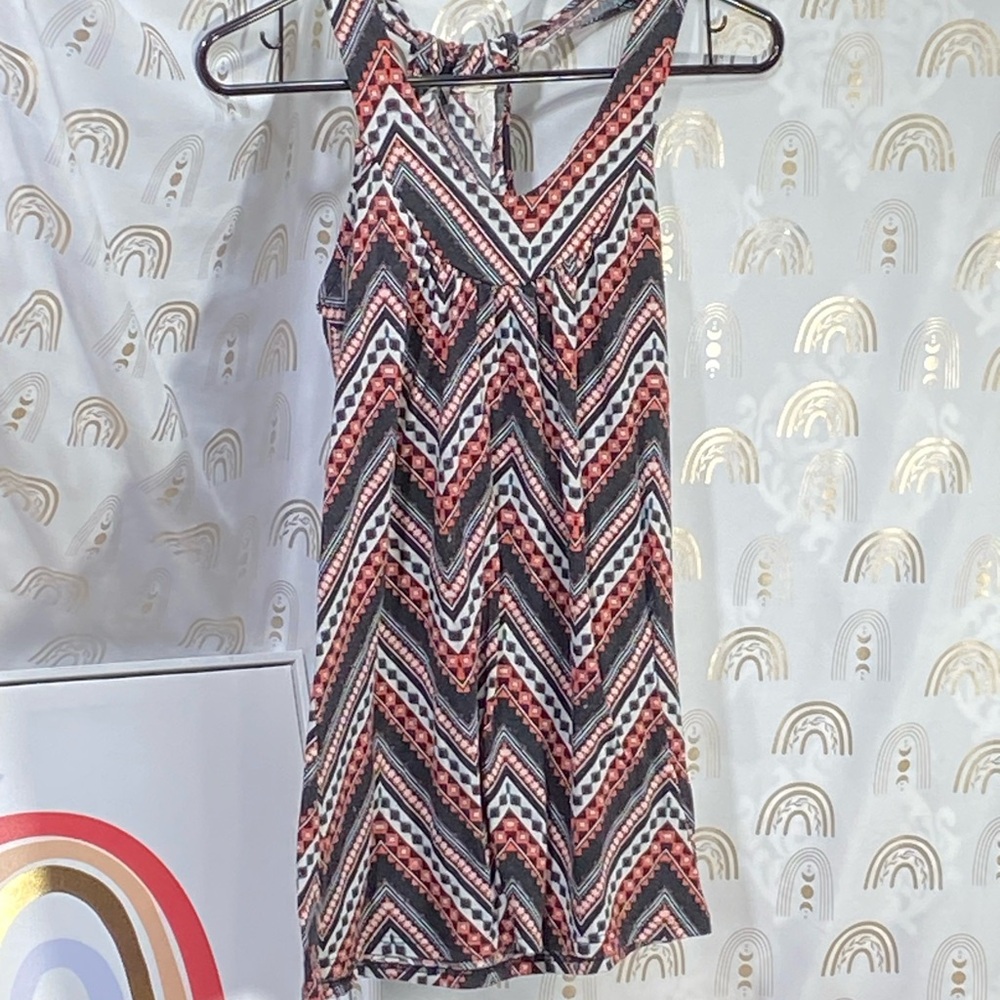 Vintage Chic Chevron Sleeveless Mini Dress